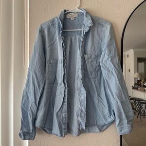 Anthropologie Chambray Button Down Shirt XL Lightweight Blue cloth & stone